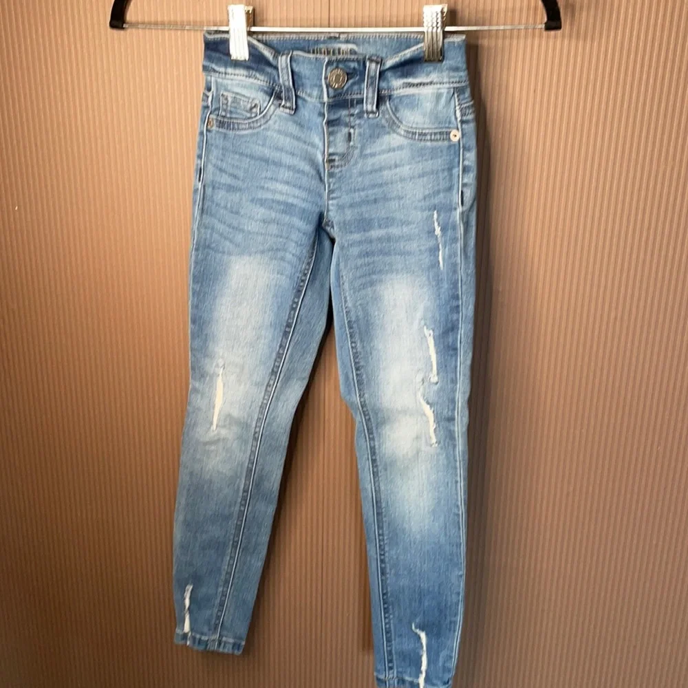 Justice‎ blue jean mid rise jeggings size 7 slim